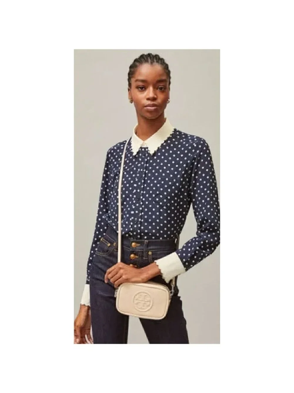 Tory Burch Perry Bombé Mini Bag White Cream OS
